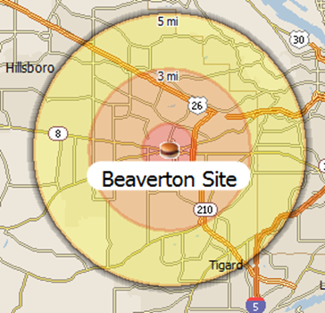 Beaverton site, showing 'hamburger' logo at site
