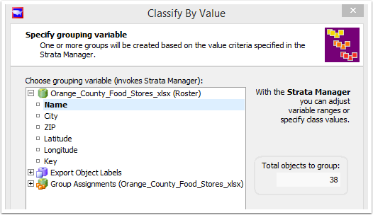 Select the store name as classification value
