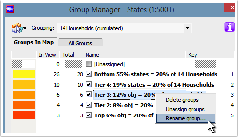 To change the legend, open the Group Manager and right-click the range