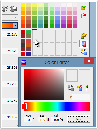 Click one half-range first, and then choose the two color end-points