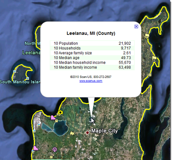 Leelenau County, Michigan, showing demographic numbers