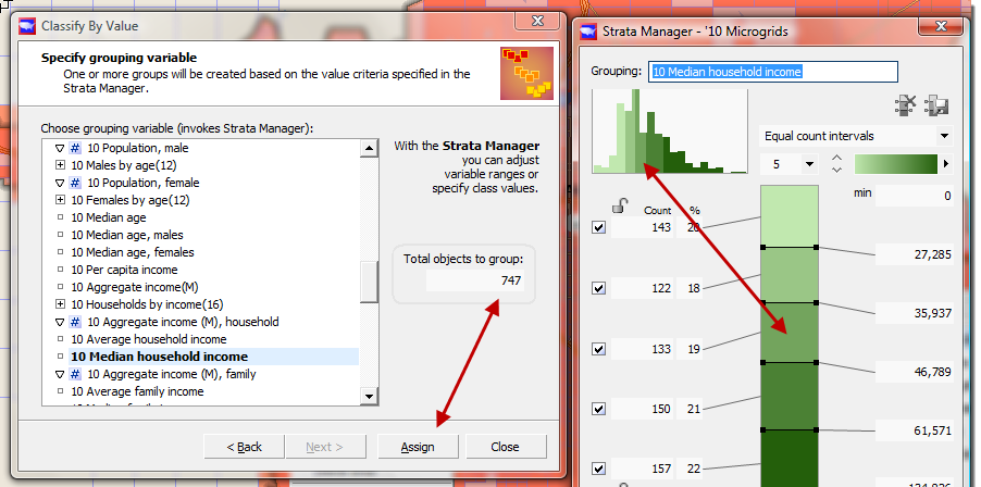 Classify by Value: Specify grouping variable