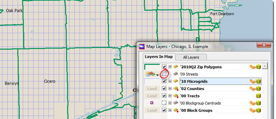 Turn off streets by clearing the streets checkbox (red circle above)