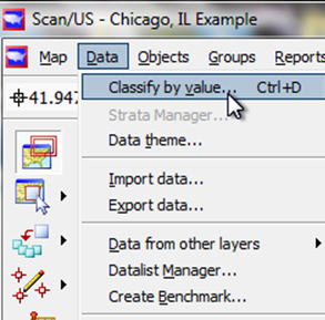 Data Menu: Classify by Value