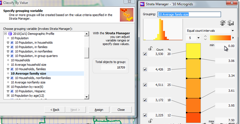 Classify by Value, specify 'grouping' variable