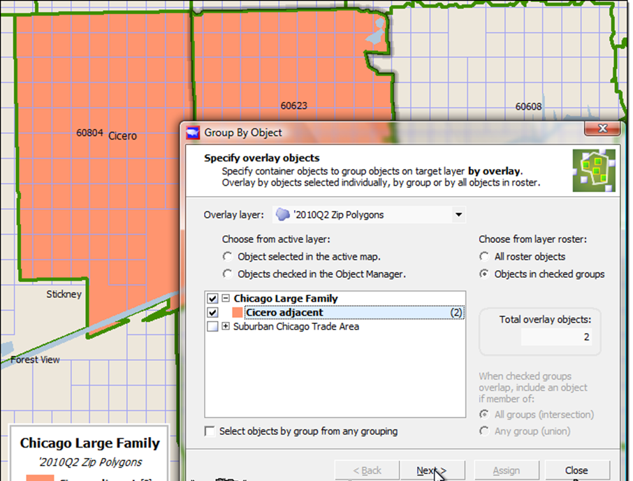 Group by Object: Specify overlay objects