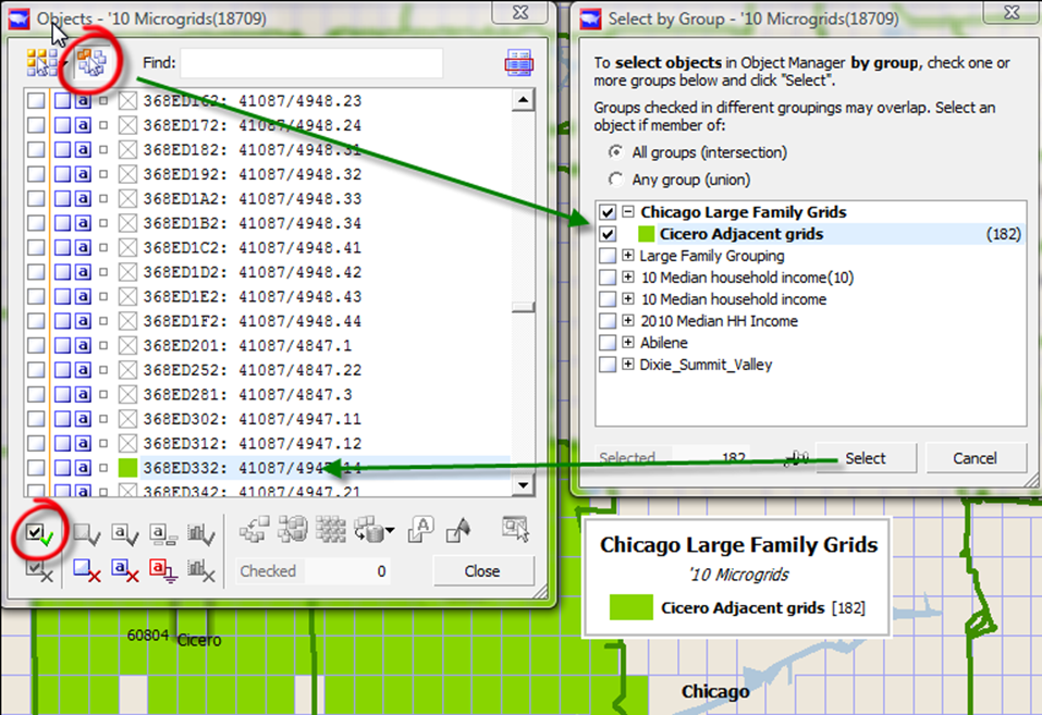 Checking grouped MicroGrids in Object Manager