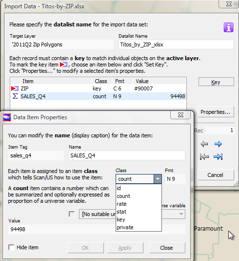 You can choose different properties for each field