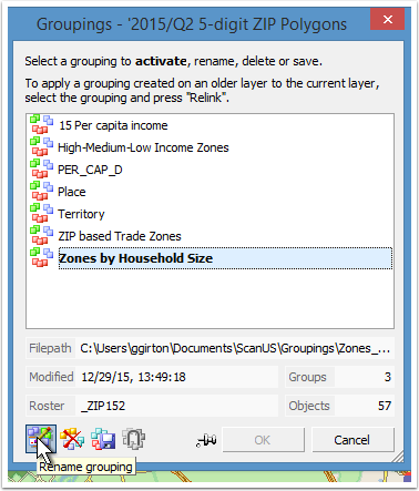 Rename Grouping for the new layer