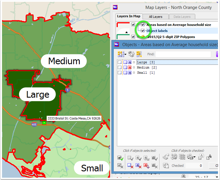 Resulting new layer based on ZIP groups