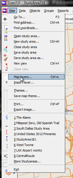 Choose 'Map layers' from the Map menu