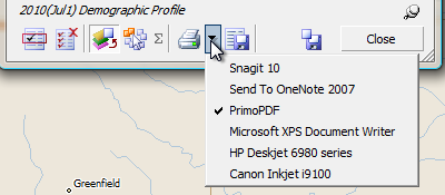 Setting the current printer from Quicklook