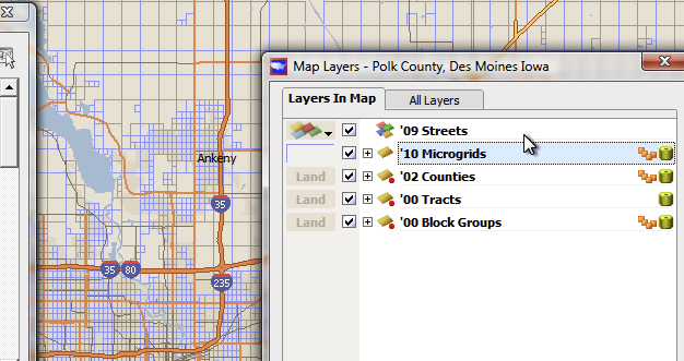 Put a check next to MicroGrids to make sure they appear in the map