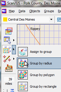 Group by Radius (showing current group)