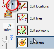 Edit Objects mode menu: choose Edit Areas