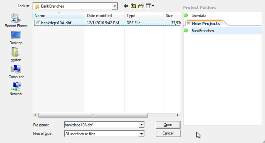 Choose the location file, which must contain latitude/longitude coordinates