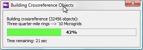 Building cross-reference -- surprisingly fast for so many ring objects.