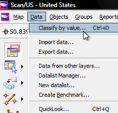 "Classify by value" on the "Data" menu Is the path to the familiar "Strata manager"