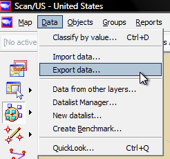 Choose Export data... from the Data menu