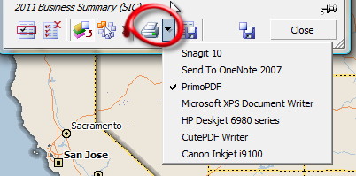 Print quicklook, either to PDF or to actual printer