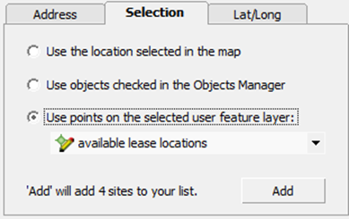 Add all the points on the selected layer