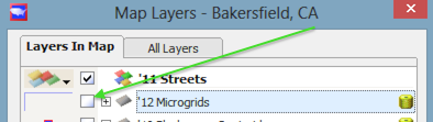 Check the box to see grids on the map